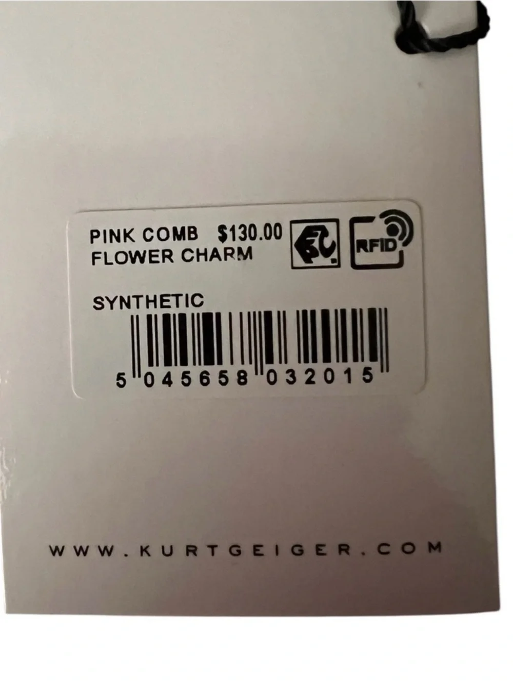 Kurt Geiger London Pink Comb Flower Charm NWT